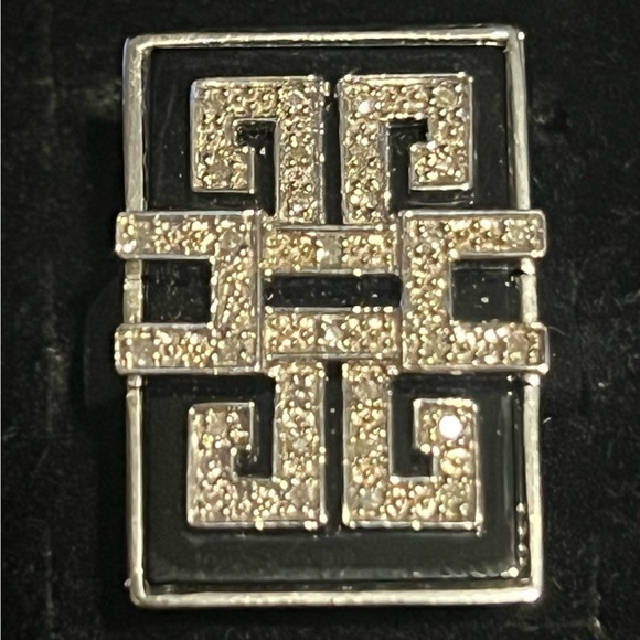 Affinity Art Deco Ring size 8, Sterling Sliver .925 Black Onyx and Diamond - Picture 6 of 7